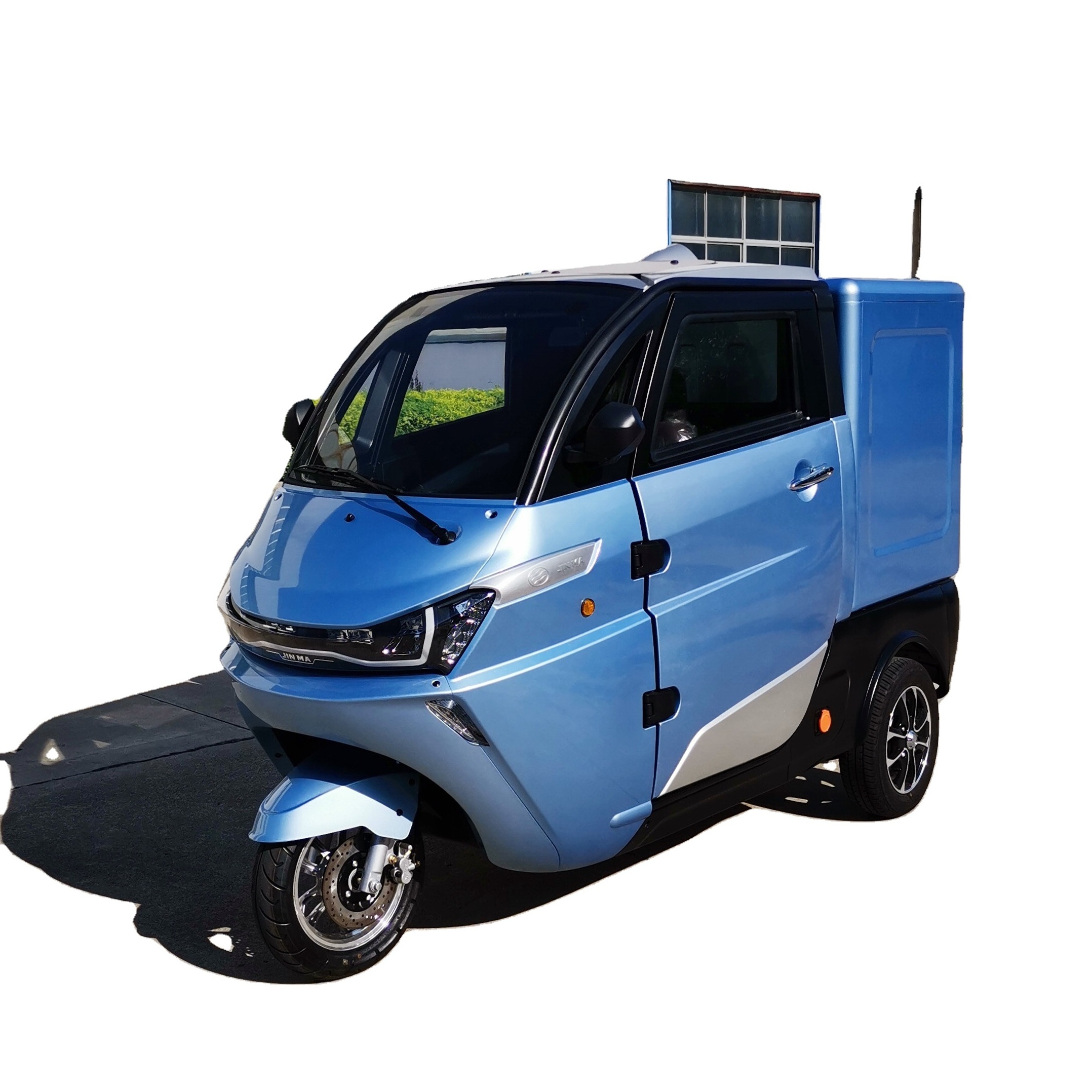 EEC Approval 3 Wheel Cabin Scooter Tricycle Electric Motorcycle Cargo Logistics  Van