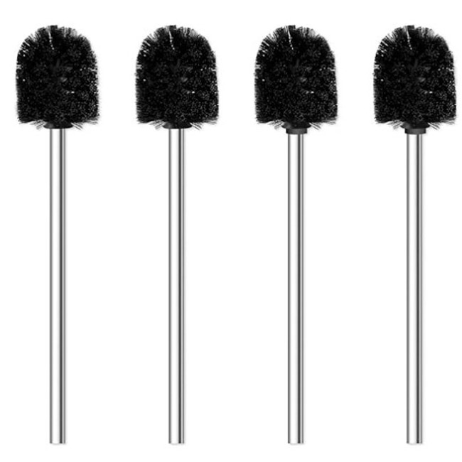 4PCS Toilet Brushes with Stainless Steel Handle Standing Stainless Steel Toilet Brushes for Bathroom Toilet-Ergonomic