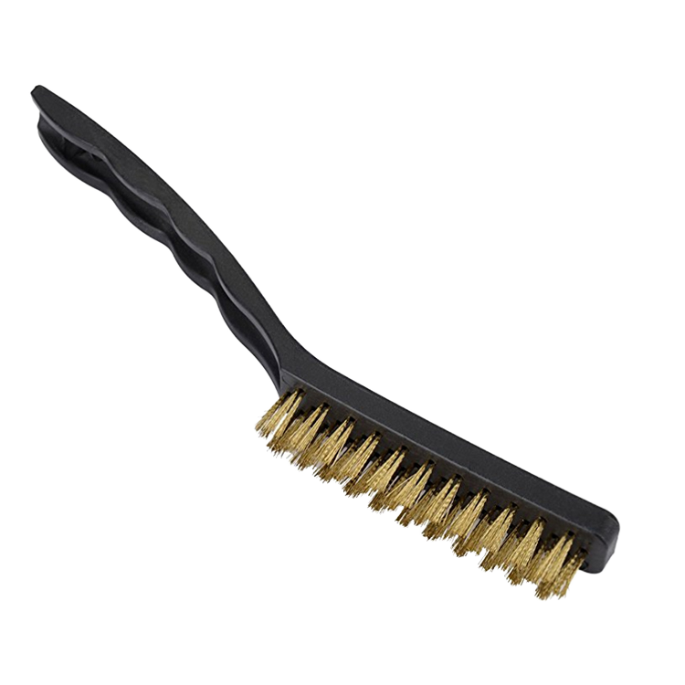 Long-Handle Stainless Steel Grout Brush with Brass Steel Wire Antistatic Copper Golf Brush for Cleaning