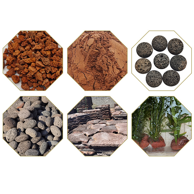 Wholesale Volcanic Rocks Bulk Natural Basalt Cooking Stone Calcined Big Black Red Lava Rock Grill in Fire Pit For BBQ