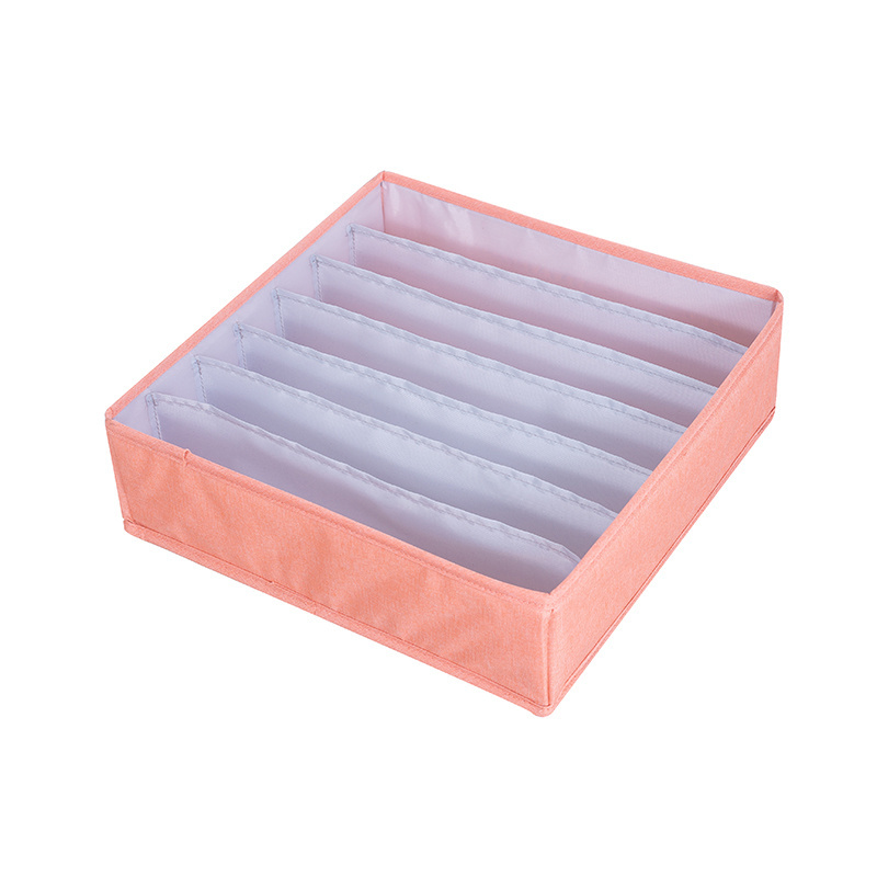 Foldable Bra Socks Panties Storages Closet Drawer Organizer 7 grids Separated Underwear Storage Box for Dormitory