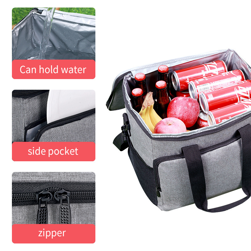 Ready stock insulated camping disposable cooler bag reusable thermal food picnic lunch bag with adjustable shoulder strap