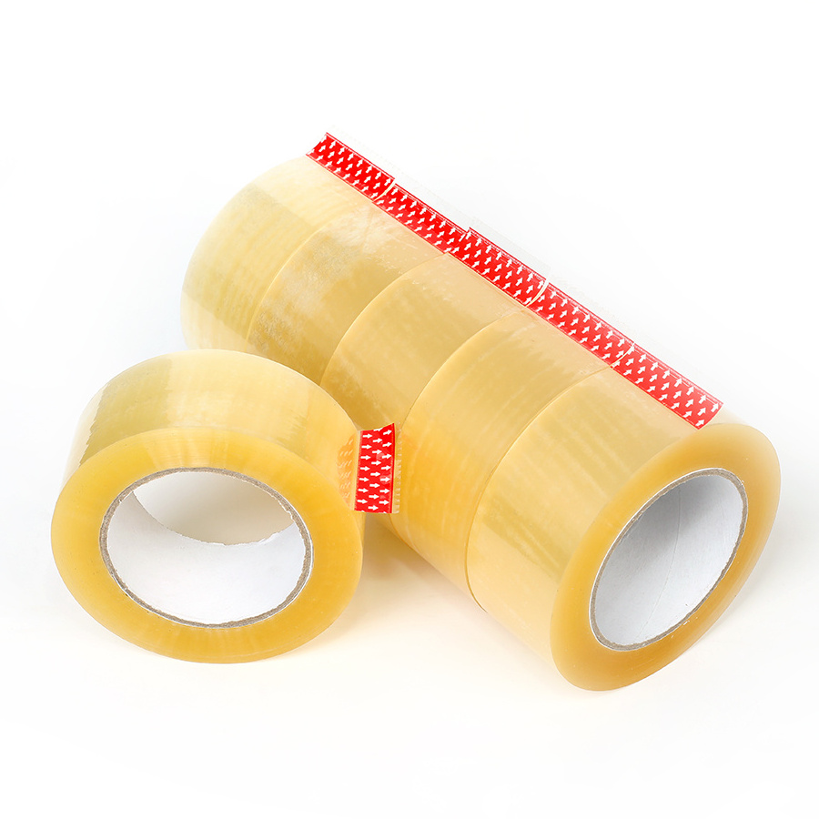 Super Transparent Golden BOPP Packing Tape Low Price Adhesive Paper & Film for Machine Use with Logo Feature