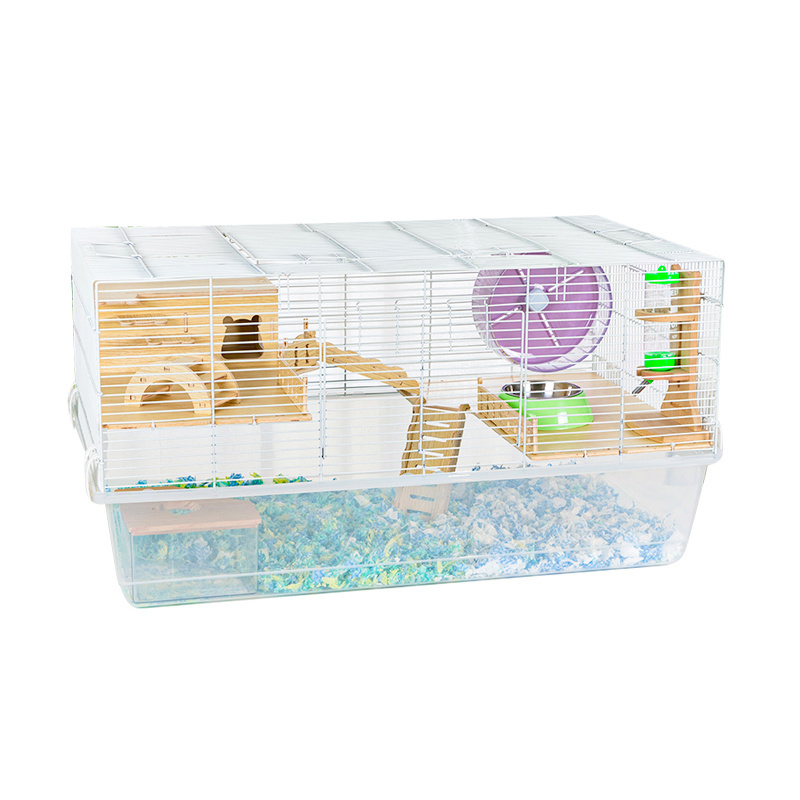 Factory Direct Supply Premium Big Wooden Accessories 2 Levels Visible Hamster Cage