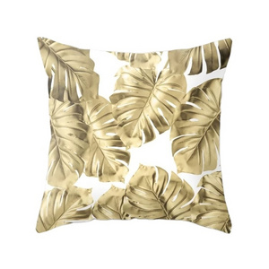 Wholesale Cushion Cover Throw Pillow Case Cushion Cover Gold Leaves 18 x 18 inch 45 x 45 cm for Couch Bedroom Car