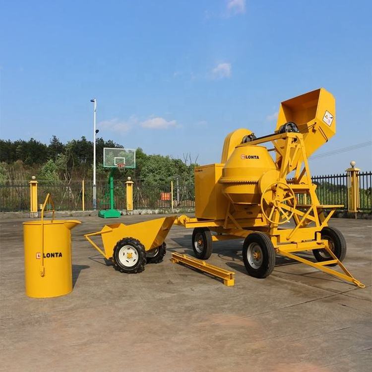 LONTA JH510 510L Lifting A2-510 Diesel Engine Concrete Cement Mixer Machine With Hydraulic Self Loader Betonniere 500L