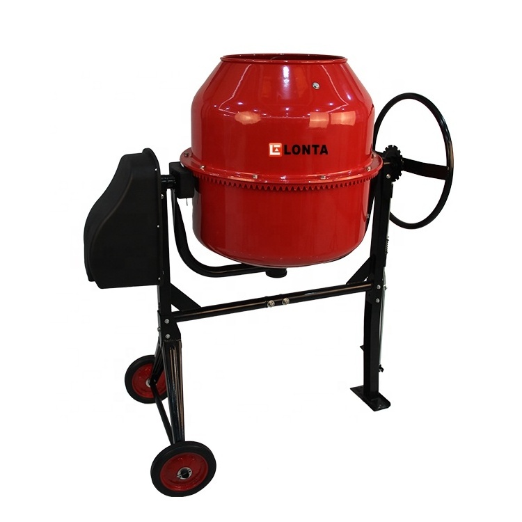 LONTA tilting drum electric concrete mixer machine 200 l Mobile 200L mini Cement Hand Mixer drum motor Concrete+Mixers price