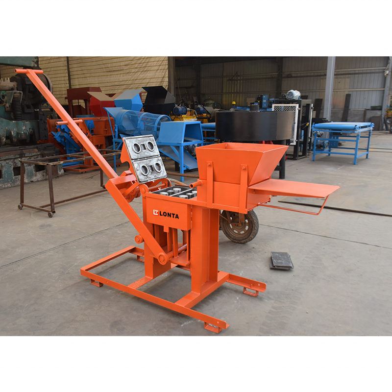 LONTA QMR2-40 low price manual lego hollow paver maker red soli earth adobe mud clay brick block making machine