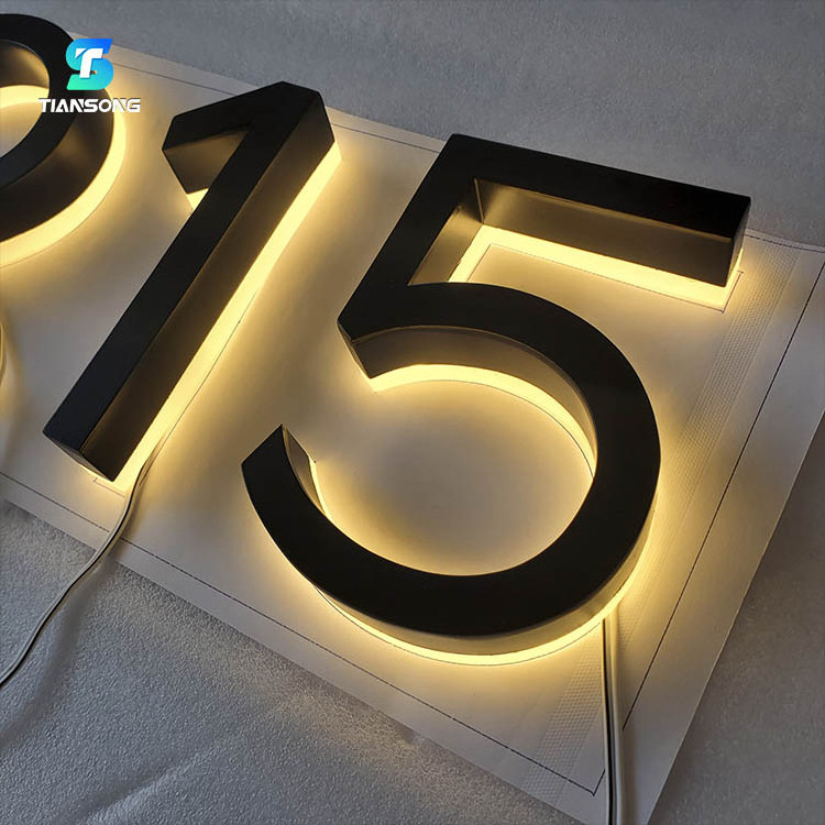 House Number Backlit Door Sign 304 Stainless Steel Backlit Number Custom Led Number Letters