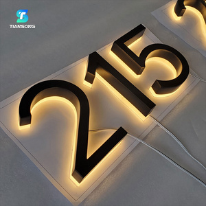 House Number Backlit Door Sign 304 Stainless Steel Backlit Number Custom Led Number Letters