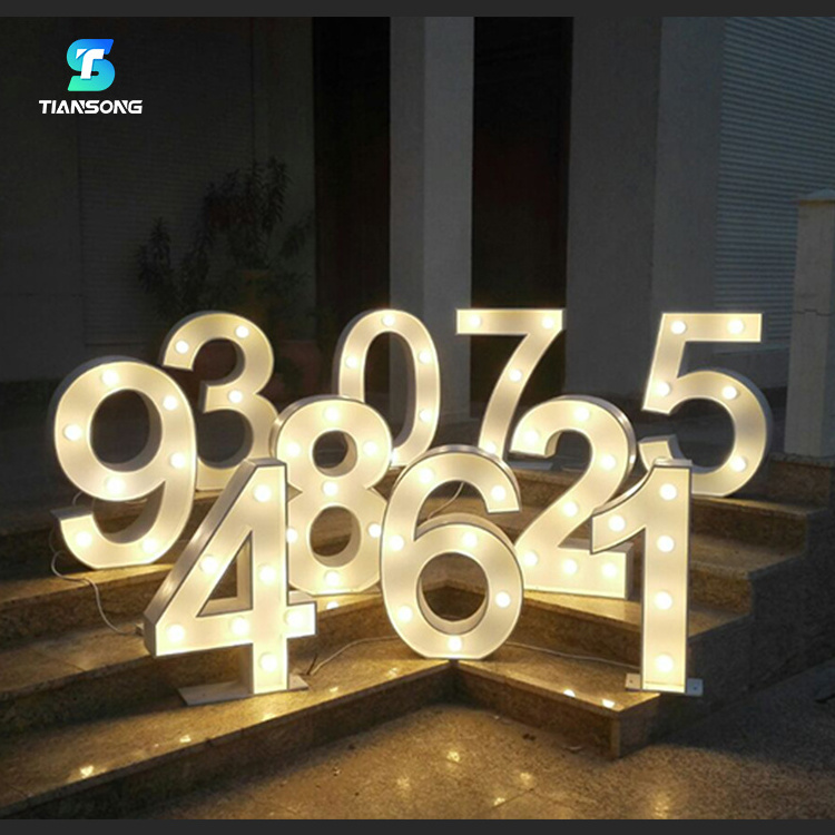 Light Up Giant Letter 4ft Led Numbers Sign Marry Me Metal Marquee For Wedding Decor Custom Led Sign