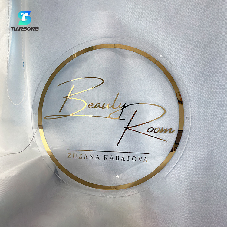 Custom Shop Brand Logo Backlit Sign Reception Round Acrylic Led Sign Beauty Hair Lashes Salon Sign