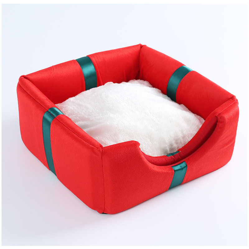 Christmas gift box cat kennel warm large space a litter dual-use winter pet kennel fully enclosed small dog kennel