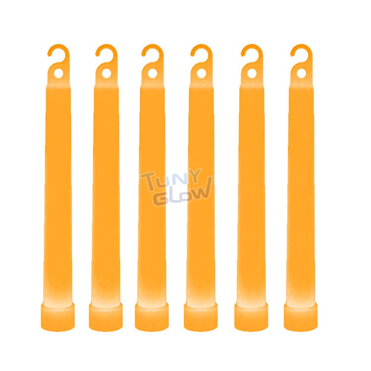 Ultra Bright Orange 12 Hour 6 Inch Chem Light Sticks 6'' Glow Sticks for Party Emergency