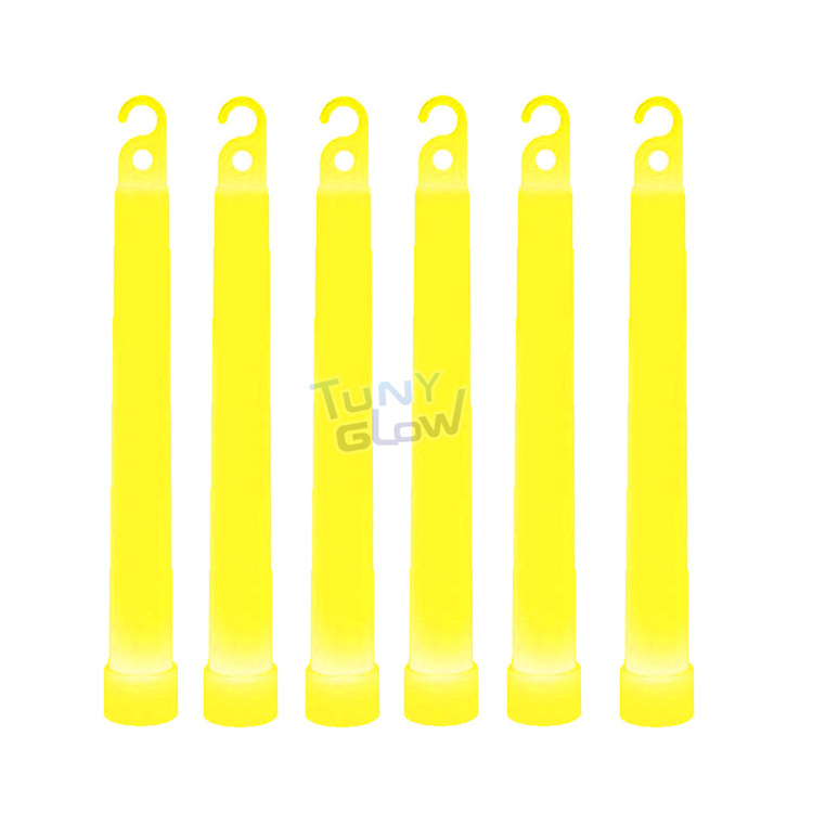 Customized Logo Yellow Colors Ultra Bright Glow Sticks for Camping Emergency 6 Inch Chem Light Sticks with Lanyards