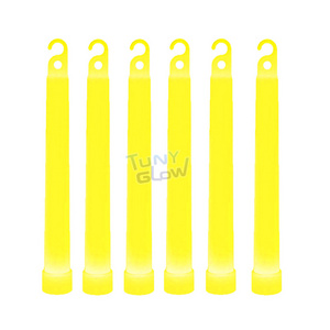 Customized Logo Yellow Colors Ultra Bright Glow Sticks for Camping Emergency 6 Inch Chem Light Sticks with Lanyards