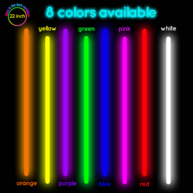 Neon Glow in the Dark Necklace for Halloween Wedding 22 Inch Glow Sticks Bulk Glow Necklaces Light up Necklaces with Connectors