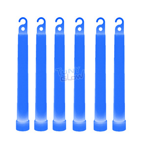 Blue Industrial Grade Emergency 6 Inch Chem Light Sticks with Lanyards Ultra Bright 12 Hour Waterproof Glow Sticks for Camping