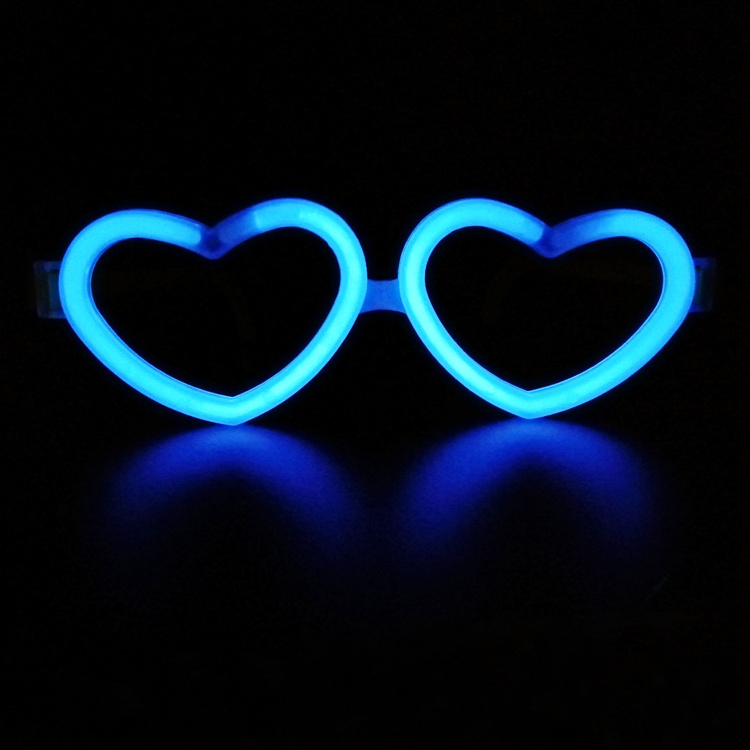 Neon heart shape glowing in the dark light flashing glow eyeglasses glow sticks fluorescence glasses for wedding party