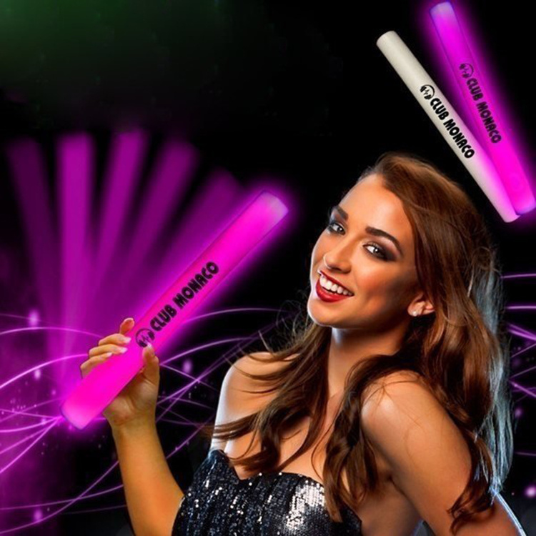 16 inch custom logo pink white blue led blinking light foam glow stick baton