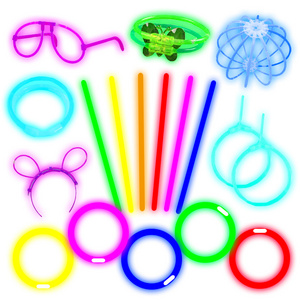 Waterproof factory wholesale mix color neon bracelet necklace glasses light stick bulk 8 inch glow stick party pack for kids