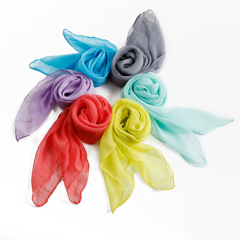 Solid color Silk Scarves plain Ladies Spring Polyester Scarf 70*70cm hand kerchief accessories stylish