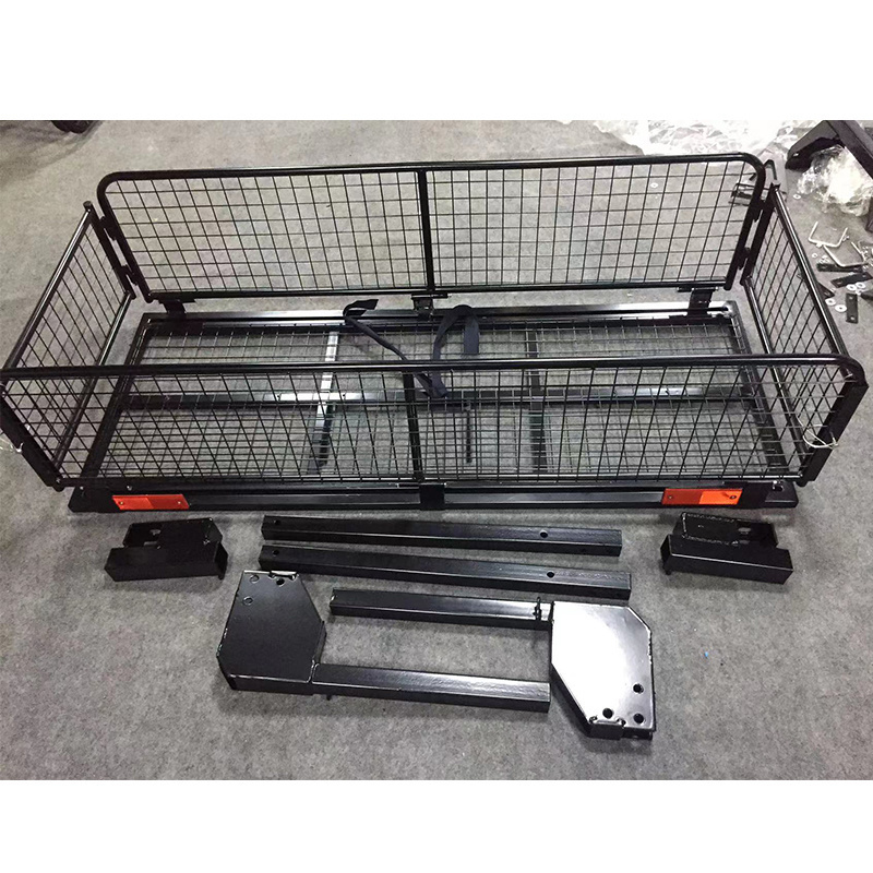 Factory directly sell hitch mount car rear luggage racks deluxe cargo basket trailer