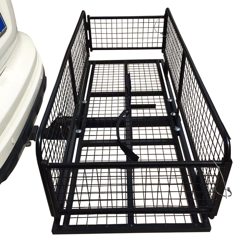 Factory directly sell hitch mount car rear luggage racks deluxe cargo basket trailer