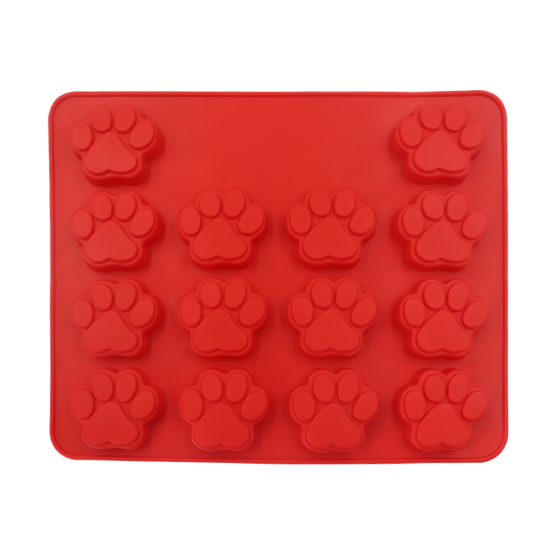 Silicone heat-resistant dog bone cake  biscuit mold baking mold dog footprint paw chocolate candy biscuit cake diy mold