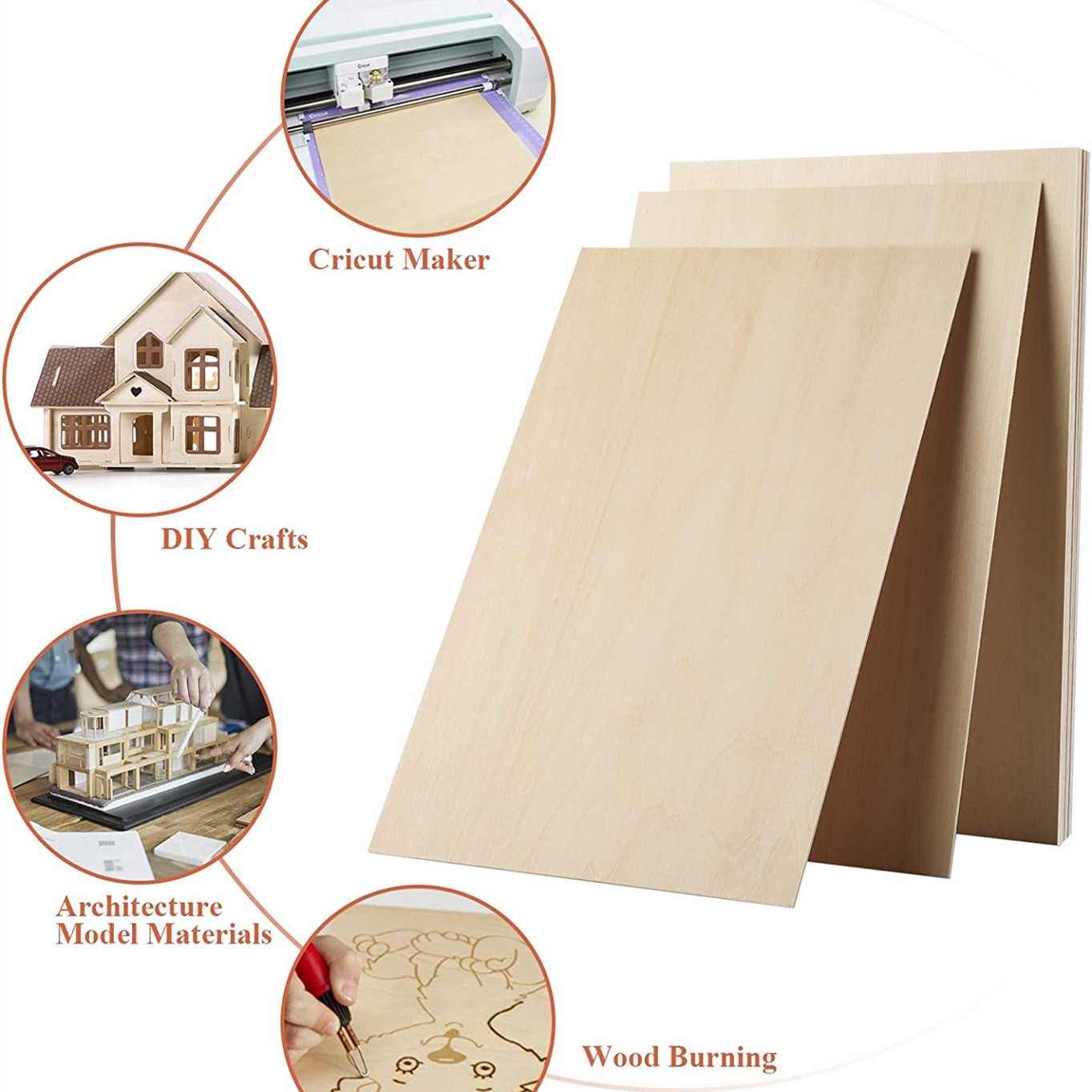 Basswood Sheets 1/16,8x12 Inch Thin Balsa Wood Easy to Cutting Unfinished Plywood for Cricut Maker