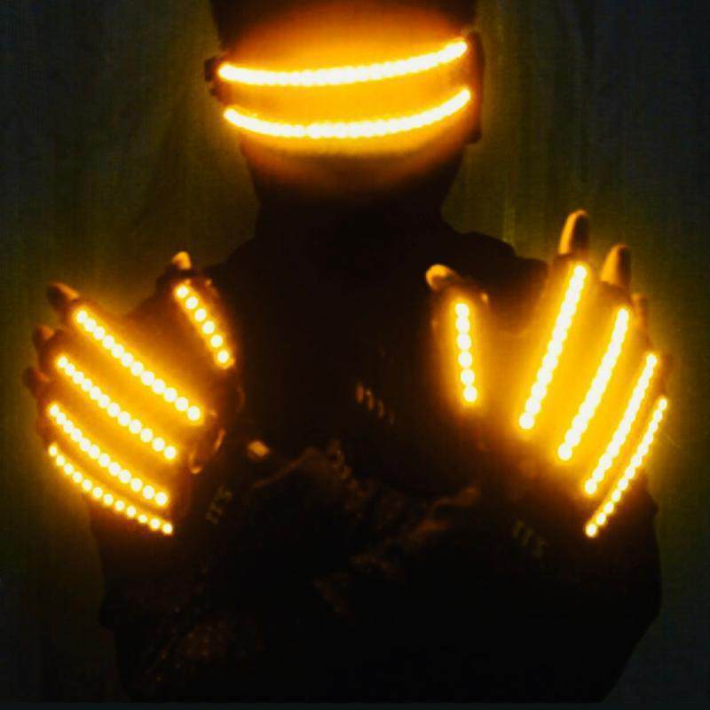 Bar LED laser gloves glasses costumes atmosphere interactive dance performance luminous gloves props