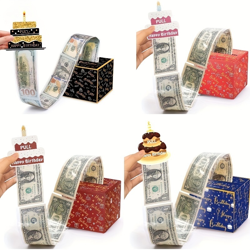 Custom Birthday  Party Decoration Supplies Photo Props Money Cash Surprise Gift Box for Friends Kids Family