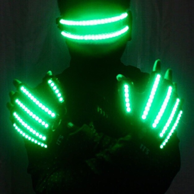 Bar LED laser gloves glasses costumes atmosphere interactive dance performance luminous gloves props