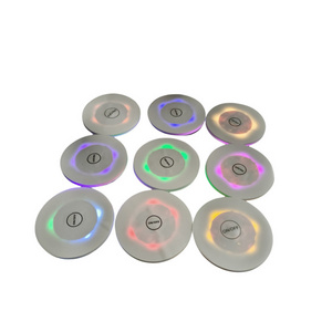 RGB Colorful Bottle Lights Sticker Coaster Discs LED Bottle Luminous Light Up Coasters  for Drinks Bar Decor