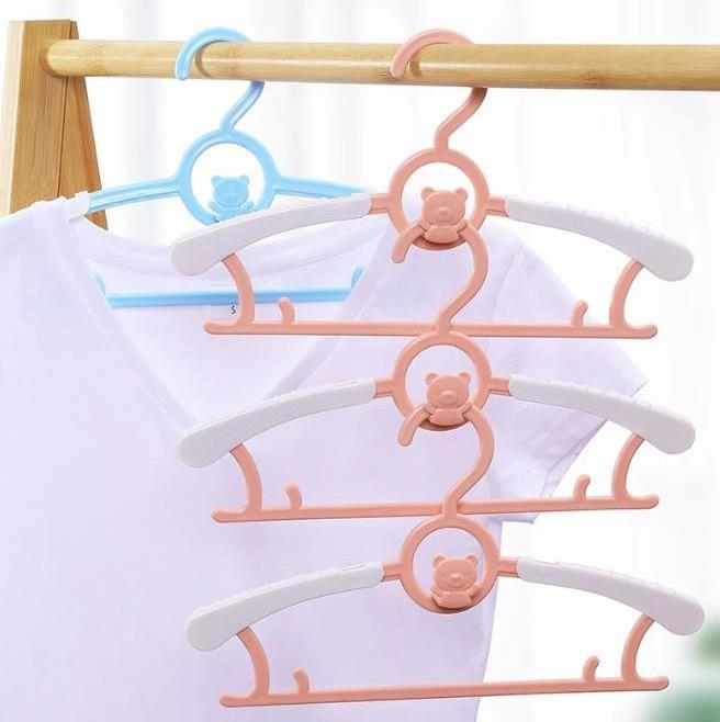 Baby Coat Kids Plastic Hanger Adjustable Anti-slip Windproof Clothes Hanger Storage Holders & Racks Opp Polyester Double Polygon