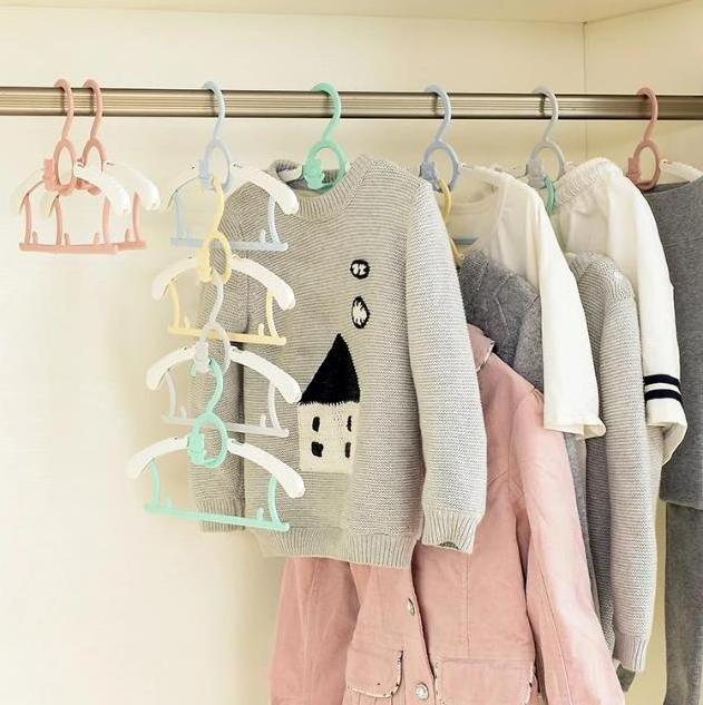 Baby Coat Kids Plastic Hanger Adjustable Anti-slip Windproof Clothes Hanger Storage Holders & Racks Opp Polyester Double Polygon