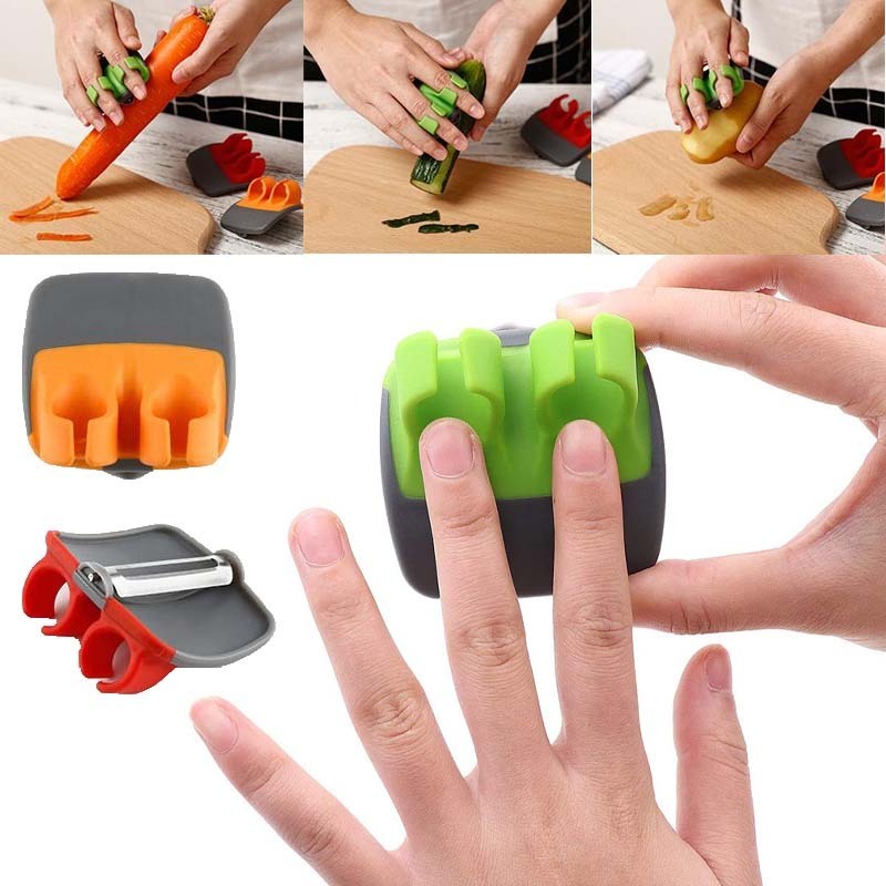 2021 Home Smart Kitchen Gadgets Plastic Stainless Steel Two Finger Apple Fruit Palm Peeler For Potatoes Vegetables