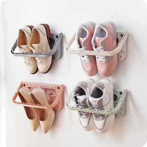 New Foldable Shoe Cabinet Slipper Holder Wall Mounted Hanging Shelf Bathroom Accessories Shoe Storage Rack Shoes Organizer