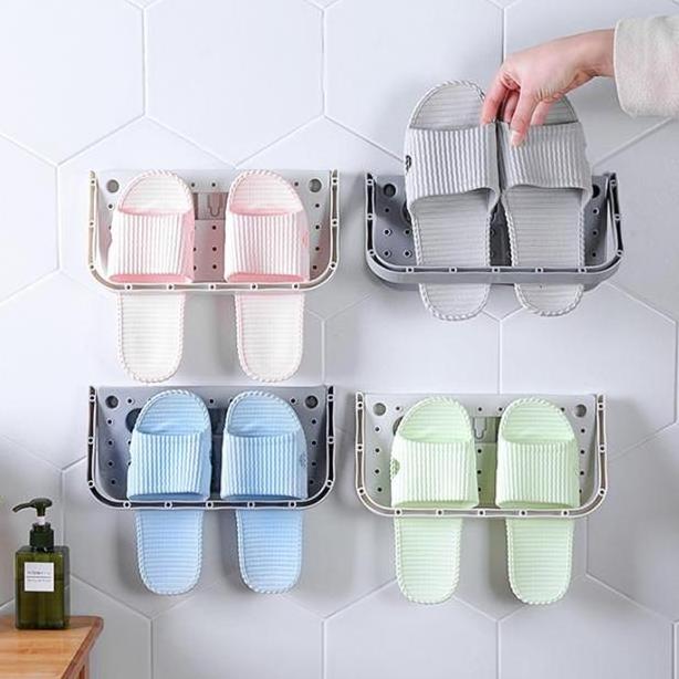 New Foldable Shoe Cabinet Slipper Holder Wall Mounted Hanging Shelf Bathroom Accessories Shoe Storage Rack Shoes Organizer