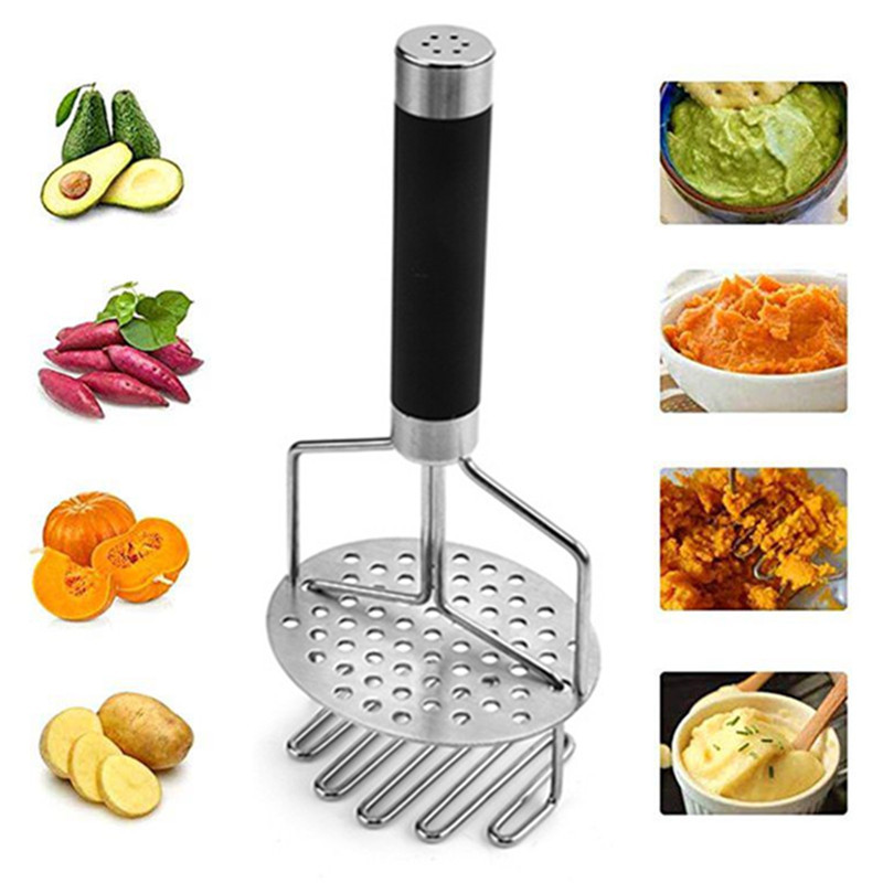 Kitchen Potato Masher Stainless Steel Baby Food Supplement Crusher Vegetable Fruit Press Mud Knife Household Cooking Tools