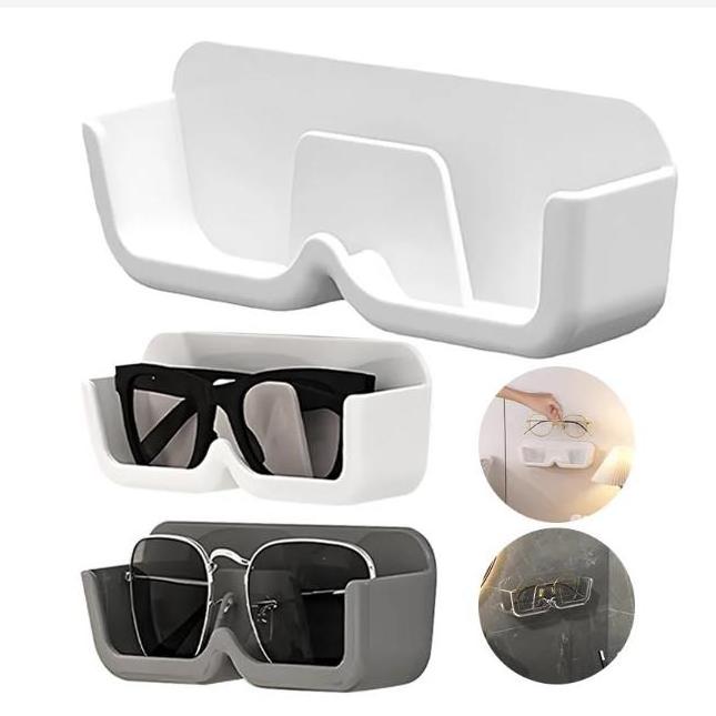 Wall Mounted Glasses Storage Box Self-adhesive Sunglasses Storage Holder Myopia Glasses Display Rack Bedside Anti Pressure Shelf