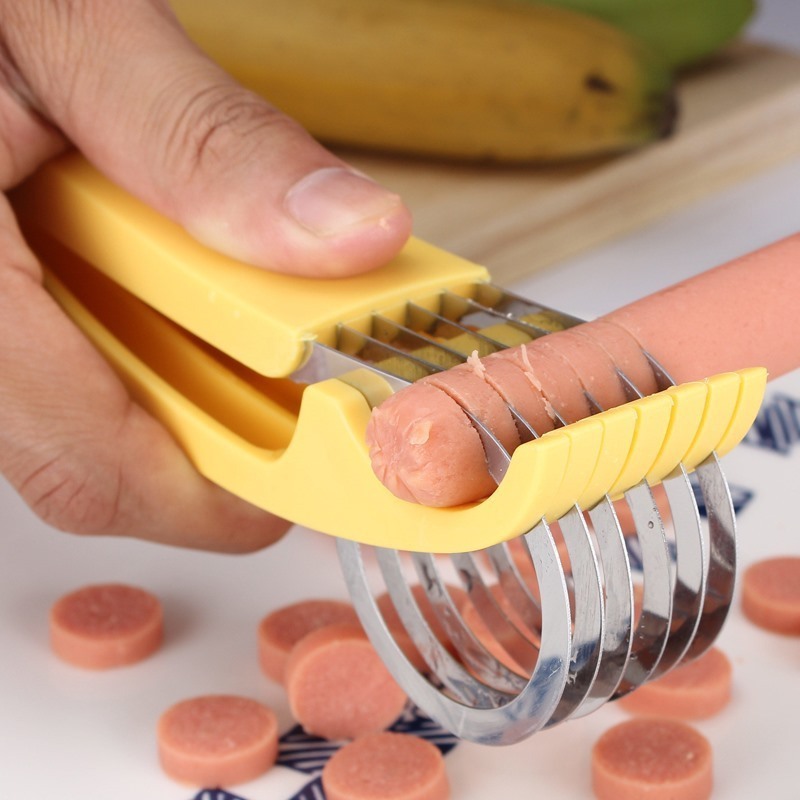 Household kitchen tools stainless steel banana slicer ham sausage fruit and vegetable tool cutting machine banana slicer