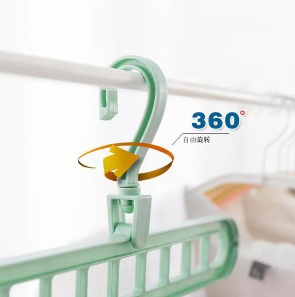 Multifunctional Nine-hole Hanger Folding Household Storage Rack Travel Magic Creative Hanger Opp Polyester Clothes Organizer 65G