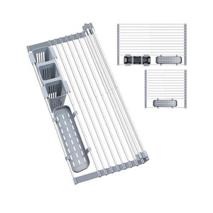 Drain Dish Rack Sink Telescopic Storage Rack Water Filtering Rack Stainless Steel Kitchen Folding Storage Holders