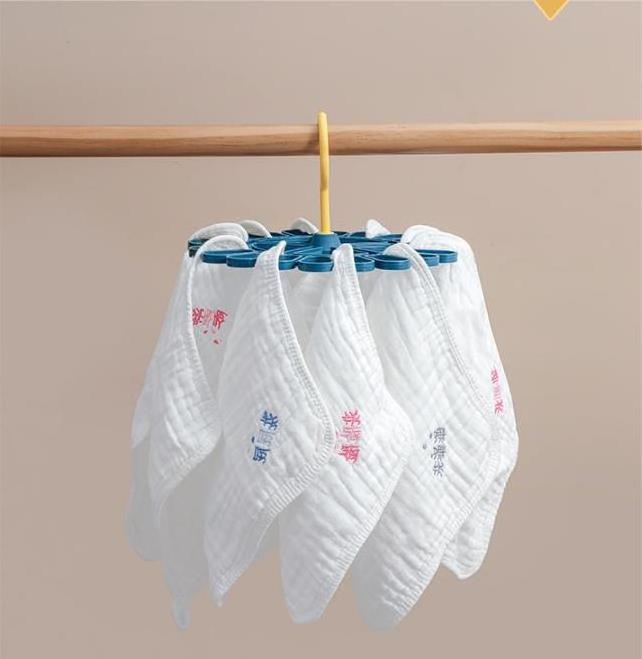 20 Pegs Plastic Clothes Drying Hanger Windproof Clothing Rack 20 Clips Sock Laundry Airer Hanger Underwear Socks Holder