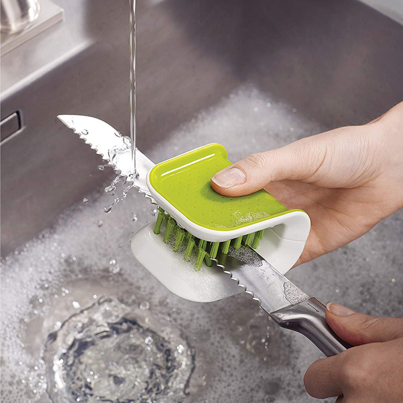 Double Side Plate Cleaning Sponge Bendable Dish Cooktop Pot Washing Brushes Kitchen Replaceable Foldable Cleaning Brush