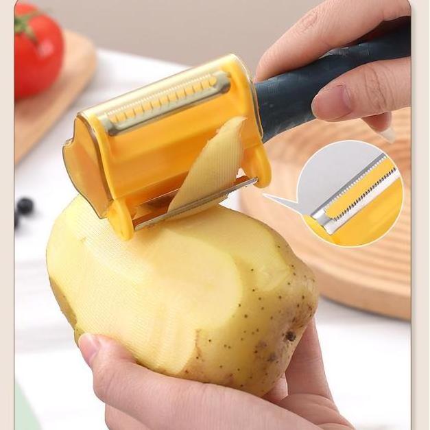 Household kitchen three in one storage fruit peeler stainless steel scraper vegetable and fruit three in one scraper