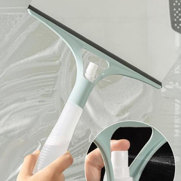 New two in one window scraper spray window glass brush scraper household bathroom window cleaning tool