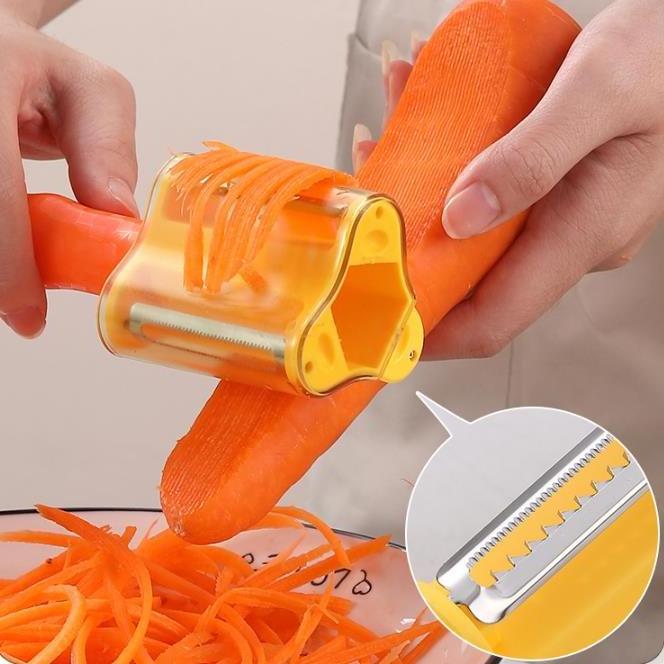 Household kitchen three in one storage fruit peeler stainless steel scraper vegetable and fruit three in one scraper