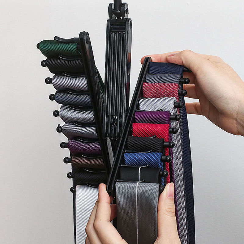 Multi functional wardrobe organizer plastic hangers for storing rotatable belt tie hangers